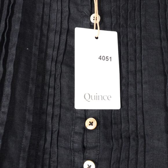 New Quince Womens European Linen Sleeveless Swing Dress Black Small 405181 - Picture 4 of 9